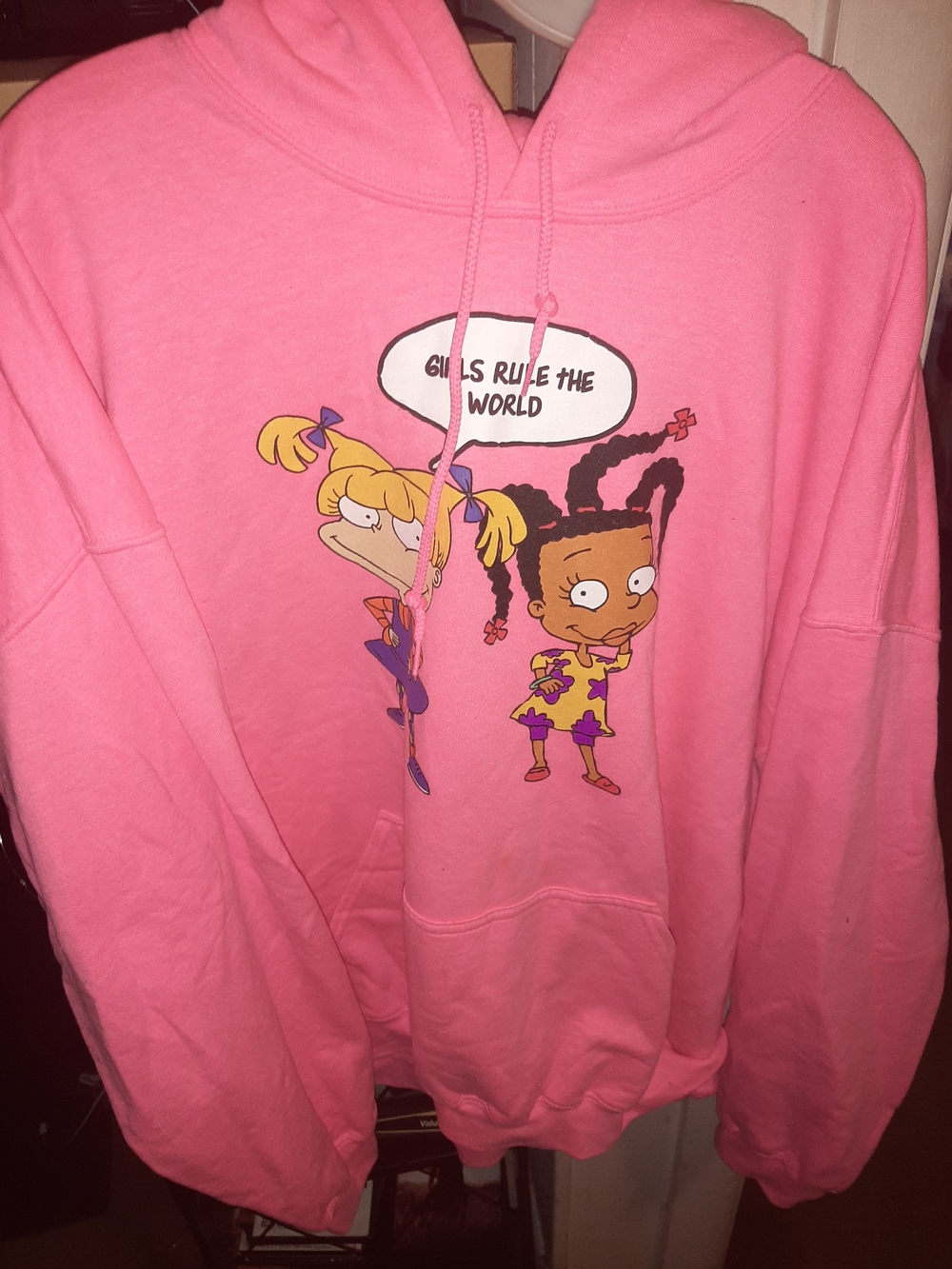 Pink 'Girls Rule The World' Cartoon RUGRATS Hoodie